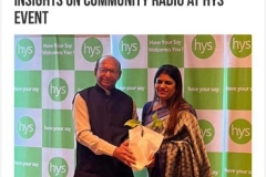 Mamta Mot discusses community radio at HYS talk show.